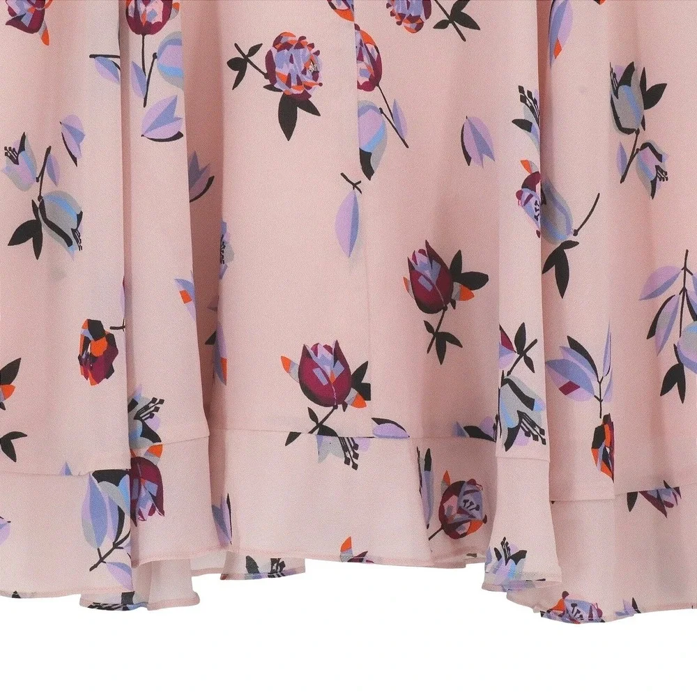NWT‎ Rebecca Taylor Bellflower Floral Silk Dress Pink Size 10 Wedding Guest